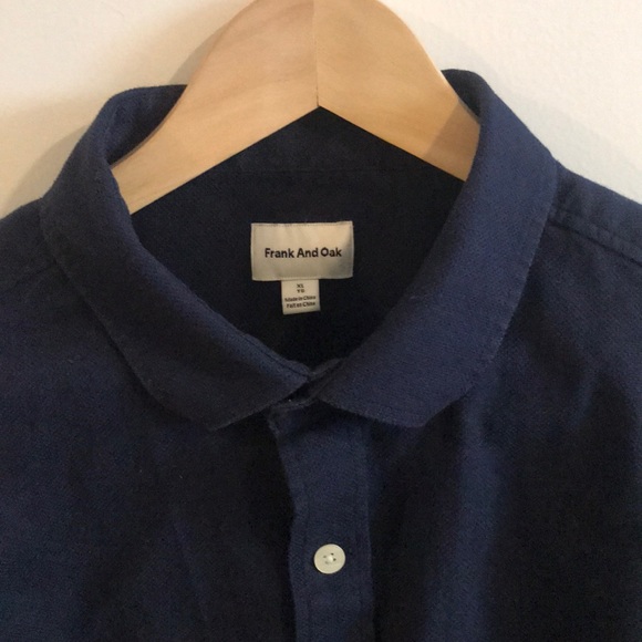 Frank & Oak Cotton Short sleeve Navy - Picture 2 of 3